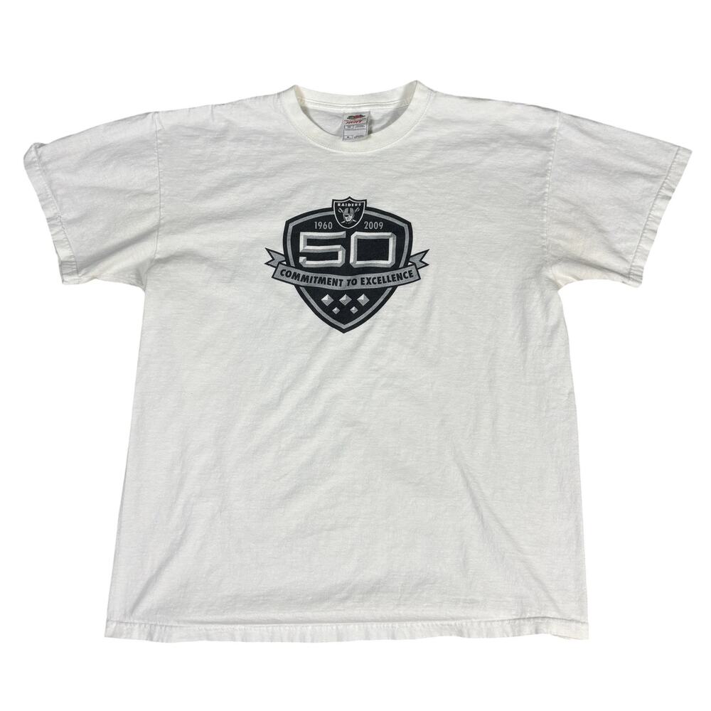 vintage y2k 2009 NFL Raiders 50 year anniversary Tshirt  XL 2000s sportswear